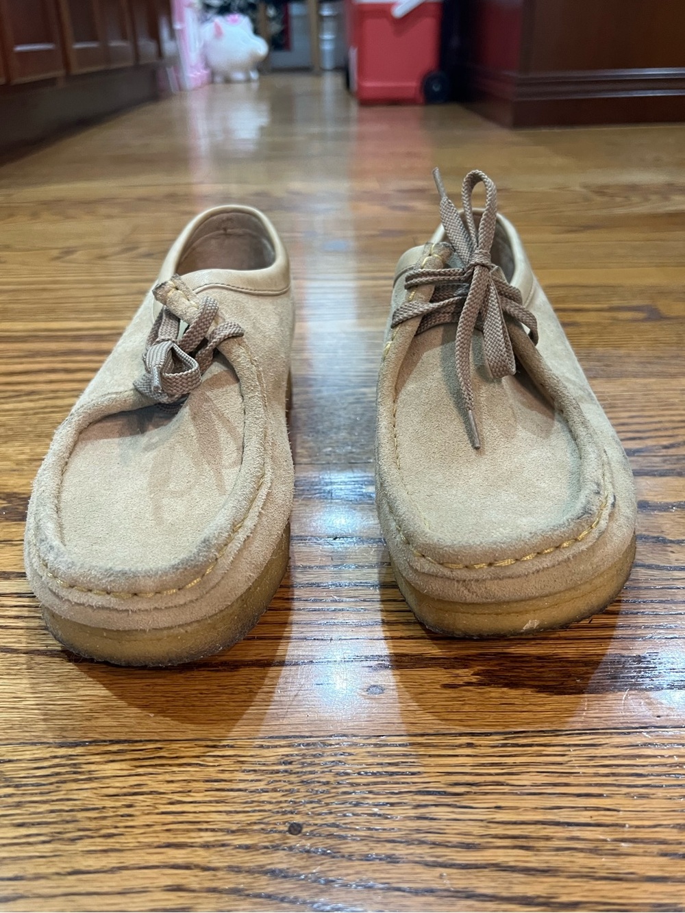 Clarks Original Wallabee Classic Suede Shoes Sz 9 Tan Academia Preppy Collegiate